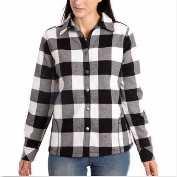 Orvis Tops - Orvis Ladies' Fleece Lined Shirt Jacket - Black/Wh Orvis Tops - Orvis Ladies' Fleece Lined Shirt Jacket - Black/Wh